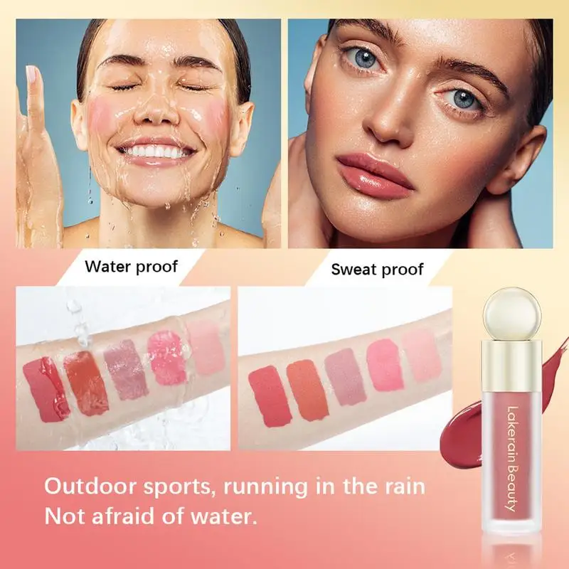 Cream Blush Breathable Feel Liquid Blush For Cheeks And Lips Lightweight Breathable Feel Water Based Liquid Blush With 5 Colors