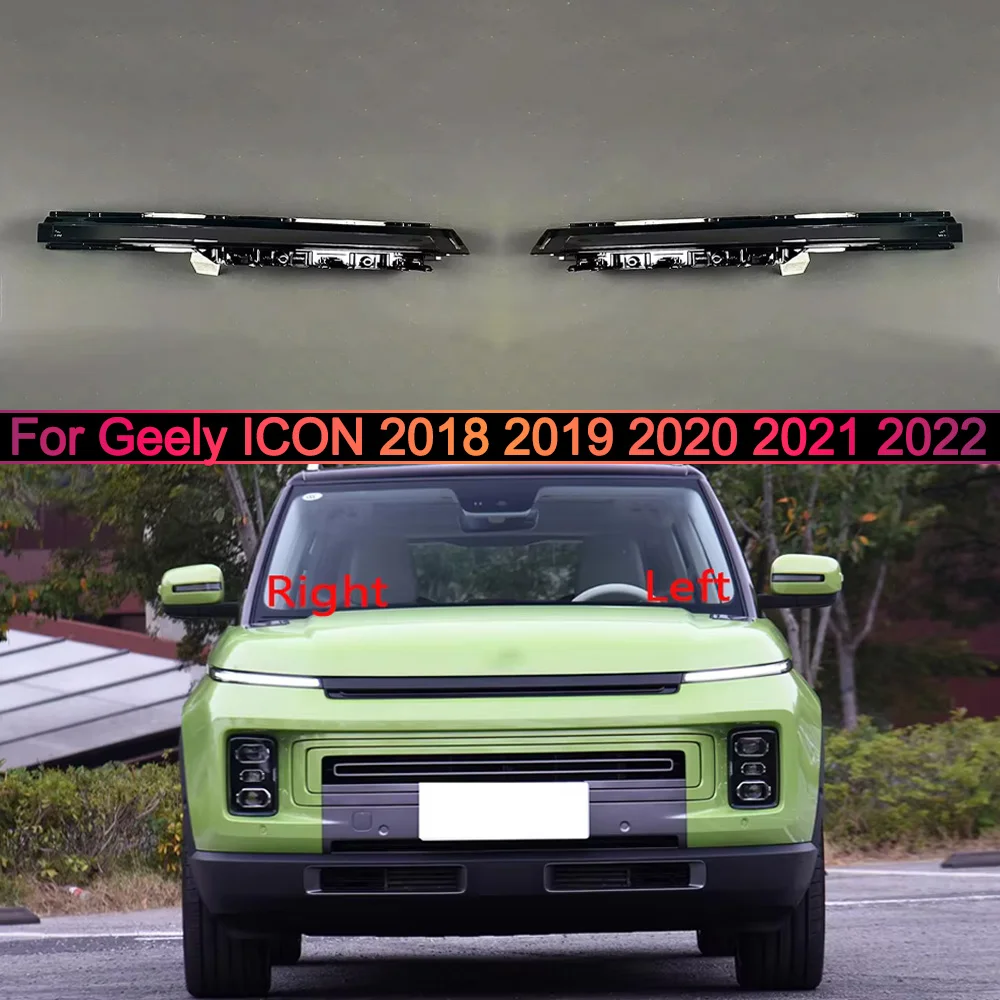 

For Geely ICON 2018 2019 2020 2021 2022 Headlamp Housing Transparent Mask Cover Headlight Shell Plexiglass Replace Original Lens