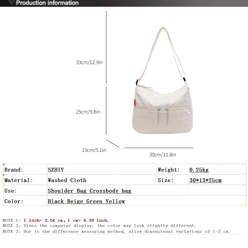 حقيبة كتف من القماش المغسول، جيب سفر نسائي عصري، متعدد الجيوب مقاوم للماء، حقيبة كروس قطرية كاجوال ناعمة للمدرسة Sacoche #6