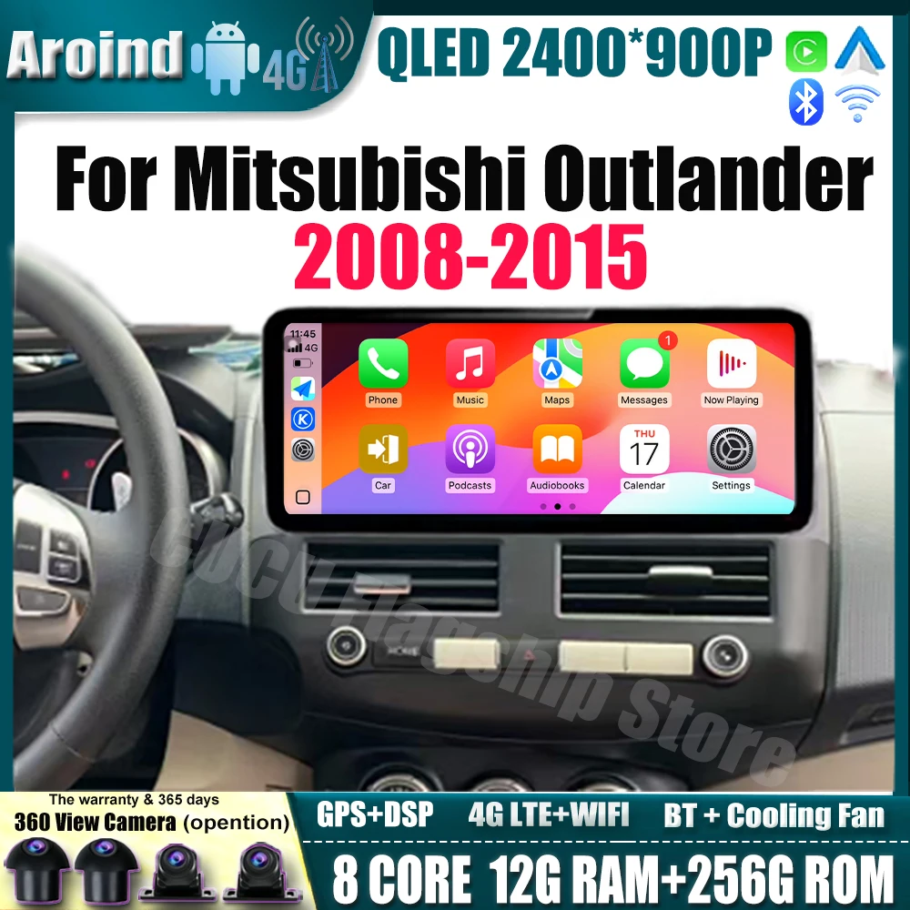 

Car Radio For Mitsubishi Outlander 2008 2009-2015 QLED Screen Multimedia Video Player Navigation GPS Car Accessory 4G LTE wifi