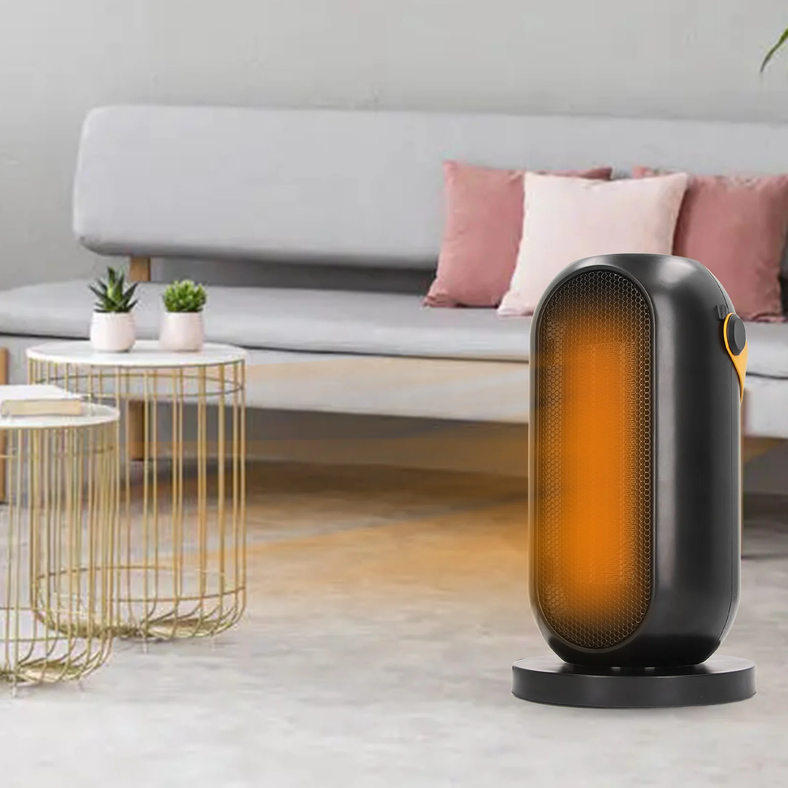 

Электрический осциллирующий обогреватель с ручкой из искусственной кожи, наконечником, защита от перегрева и перегрева, вентилятор-нагреватель для офиса и дома