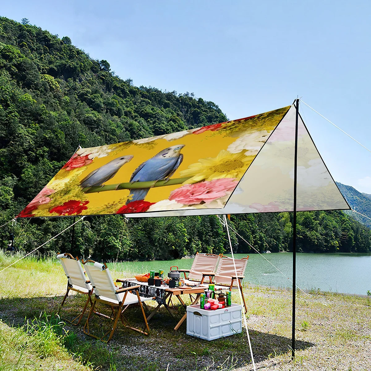 UV Resistant Sun Shade Canopy for Friend Party,Parrot Waterproof Lightweight Portable Foldable Tent For Picnic,Beach,Travel,Lawn