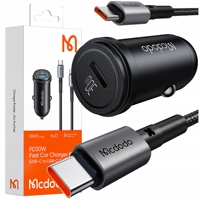 MCDODO FAST CAR CHARGER FOR USB-C LED PHONE + USB-C CABLE 1M