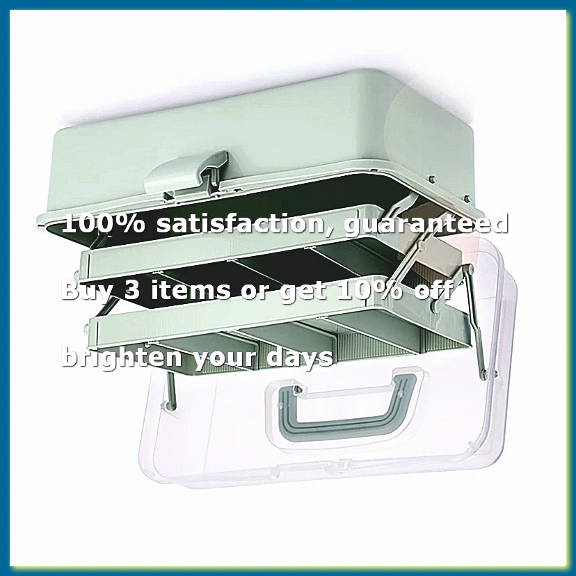 3-Layer Plastic Dividing Storage Box Craft Organizer and Storage with Adjustable Spacers Portable Handled Organizer