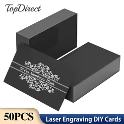 TopDirect CNC Laser Engraving DIY Card 50Pcs Aluminum Blank Metal Name Card 85*55mm Engraving Area For Laser Marking Machine