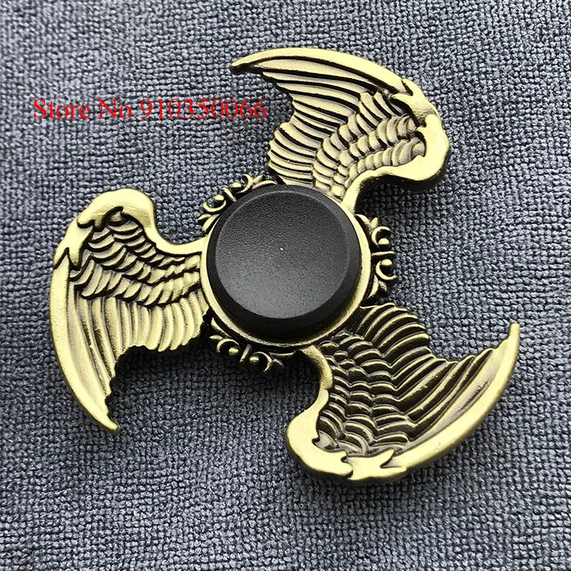 

Brass Color Fidget Spinner Metal Hand Spinner Zinc Alloy Dice Bauhinia Rudder Exterior Smooth Finger Tri Spiner Gyro Toy For Kid