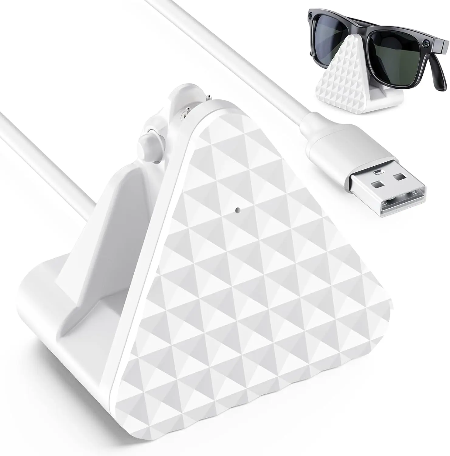 قاعدة شحن نظارات Ai متوافقة مع نظارات Ray-Ban Meta الذكية، شاحن نظارات ذكي محمول للسفر مع محول #1