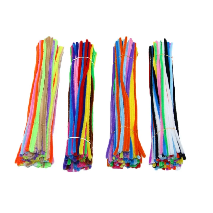 100PCS Colorful Twisted Stick Rod Creative DIY Handcraft Twisting Bar Wool Root Fluffy Bar Iron Wire Imaginative Decoration