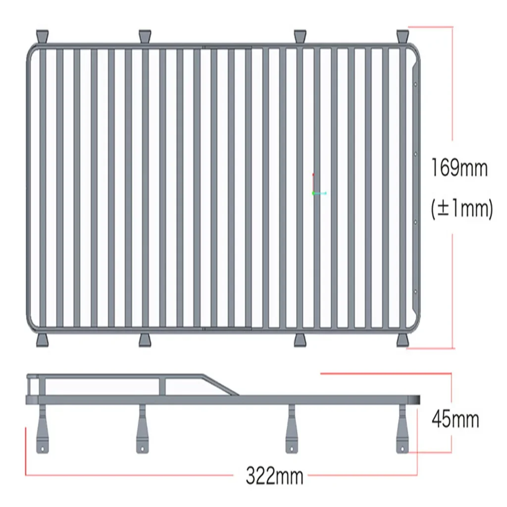 RC Car Upgrade Accessory Metal Roof Rack Luggage Rack W/ Light For 1/10 Scale Rock Crawler Toys Truck 4WD Gelande II D110