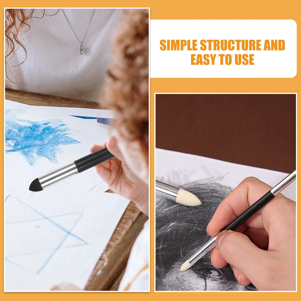 

5 Pcs Gray Face Sketch Eraser Pen Washable Blending Stump Art Highlight Tool for Artists Smudge Stick Creative Drawing Tools