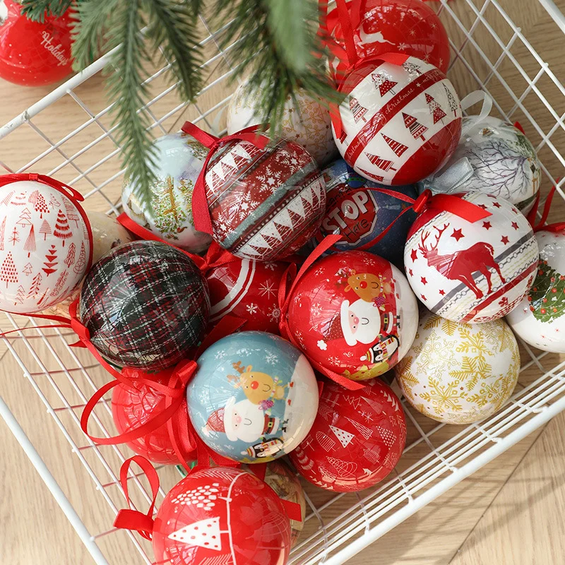 Colorful Balls 2023 Christmas Ball Ornaments Christmas Tree Decoration Ornaments 7.2CM XMAS Ball Festival Dress Up Supplies