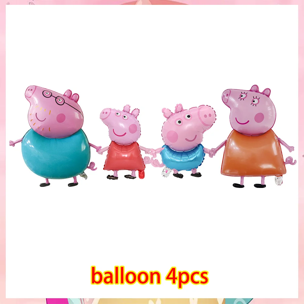 Cartoon Rosa Peppa Pig Geburtstagsparty Dekorations-Set George Pig Partyzubehör Teller Kindergeburtstag Geschenke Babyparty – Detail 17