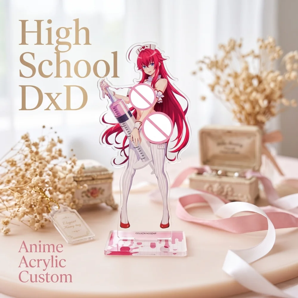 Anime High School DxD Acrylic Stand Keychain Akeno Himejima Asia Argento Koneko Toujou Desktop Decor