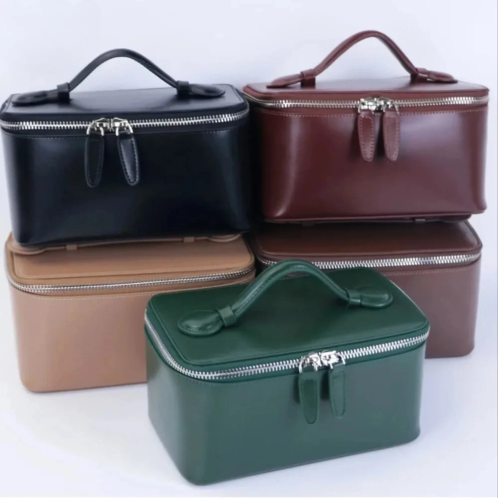 genuine-leather-makeup-bag-large-capacity-cowhide-travel-toiletry-organizer-waterproof-portable-cosmetic-pouch-with-handle