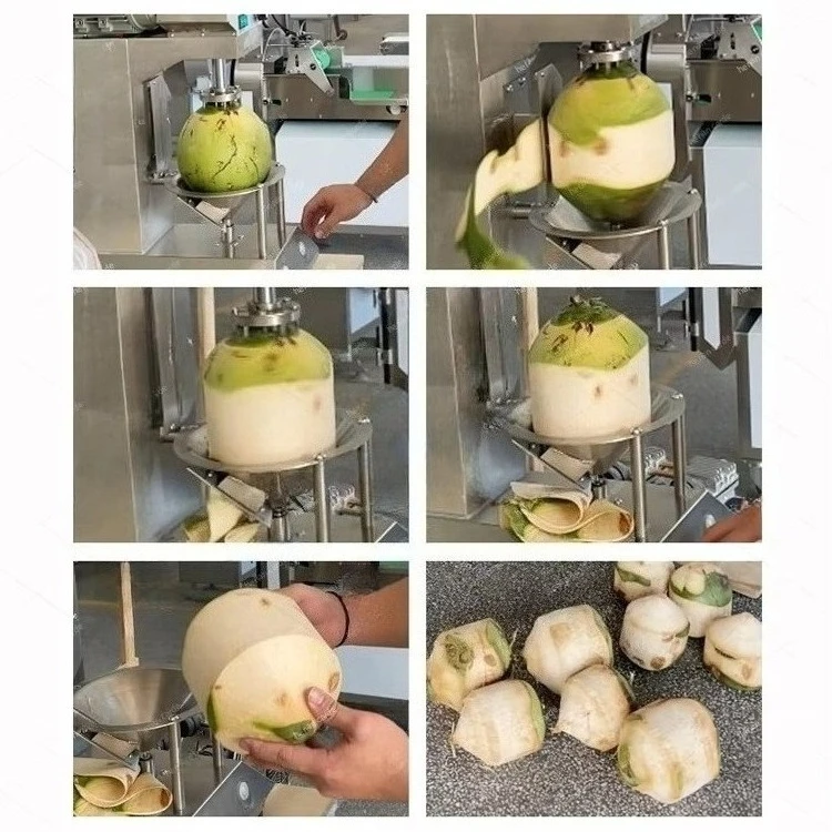 Portable Electric Coconut Peeler Cutter, Efficient Skin Removing and Trimming Machine for Coconut Trade Commercial Applications