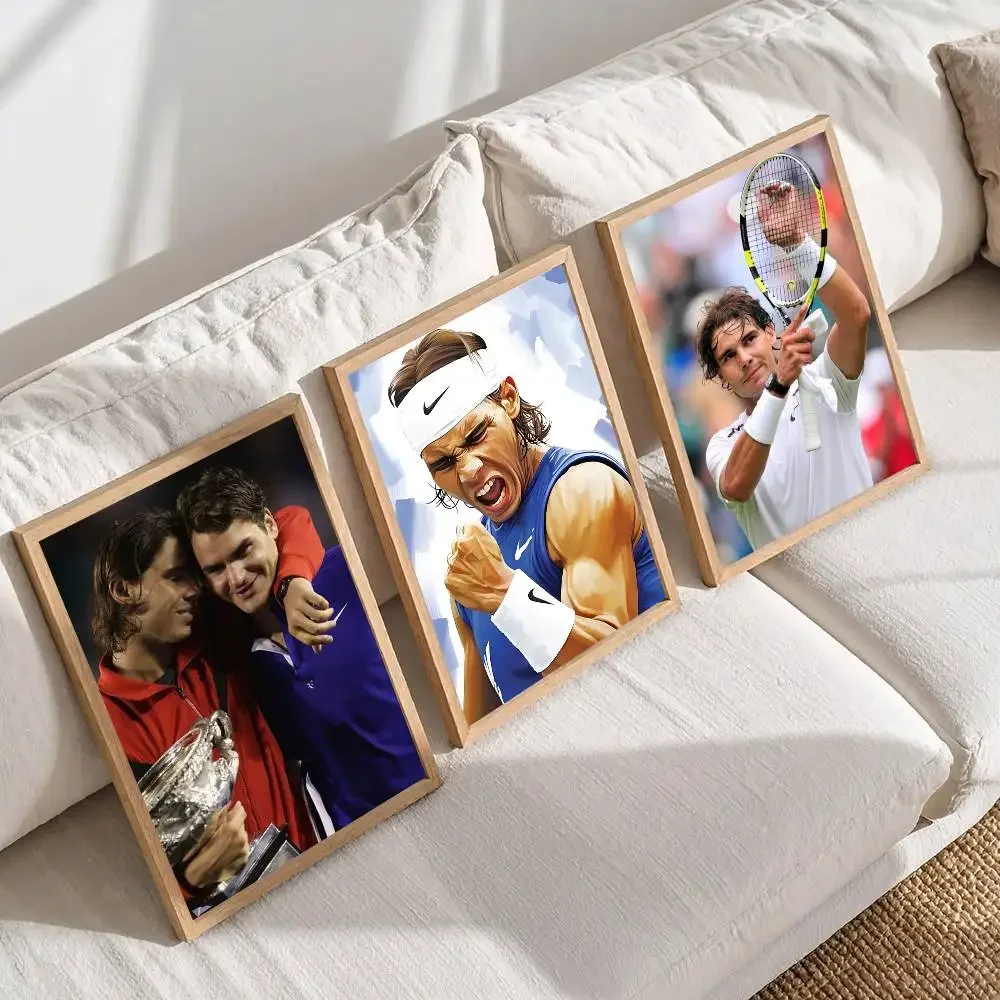 لاعبي التنس الشهير روجر فيدرر رافائيل نادال ملصق ذاتي اللصق الفن ورق مقاوم للماء ملصق المنزل بار غرفة جدار ديكور