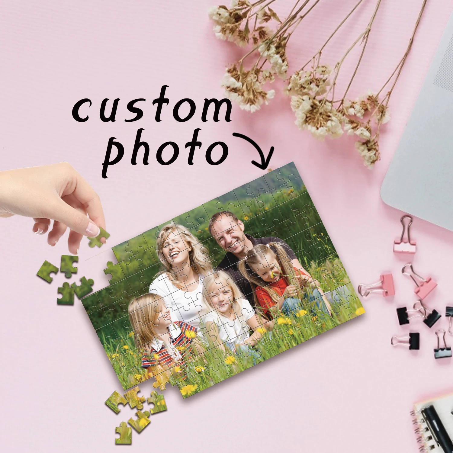35/150/300/500/1000pcs nice family Custom Photo Personalised Decompression Puzzles Custom Puzzles in Photos Jigsaw puzzle