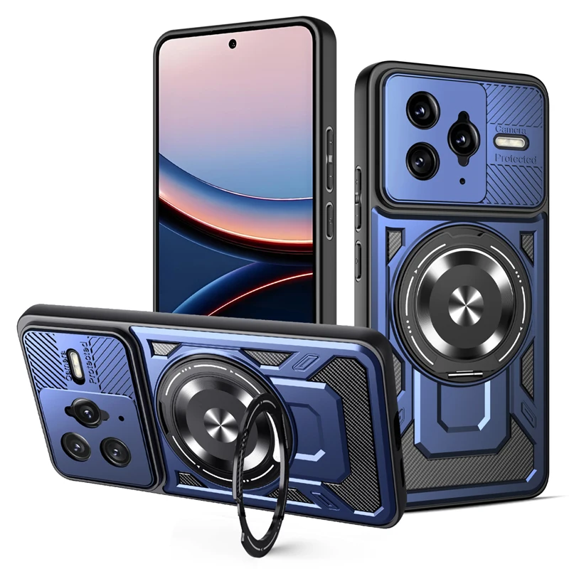 

Silicone Phone Case for Poco F7 Ultra Redmi K80 Pro Cover Metal Holder Bracket Lens Protect Soft Cases Wireless Charging
