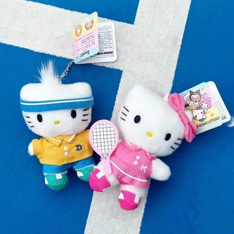 11 センチメートル/4.33 インチハローキティテニスプレーヤーぬいぐるみキーホルダー漫画ペンダントぬいぐるみかわいい人形キーリングギフト誕生日装飾