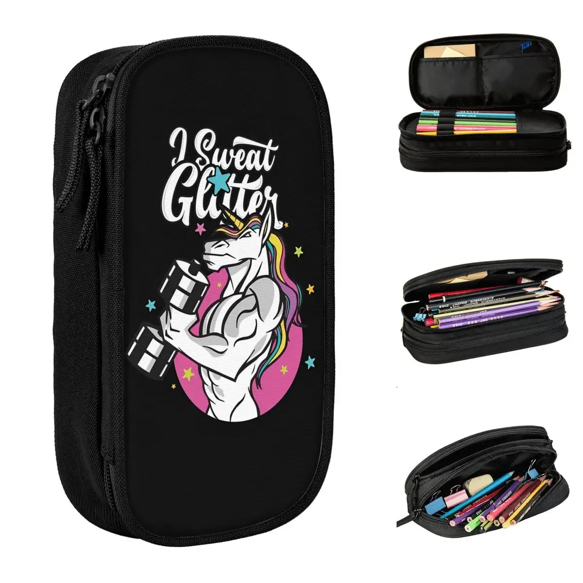 

Classic Unicorn Gym Pencil Cases Cartoon Cute Pencil Box Pen for Student Big Capacity Bag School Supplies Gift Stationery