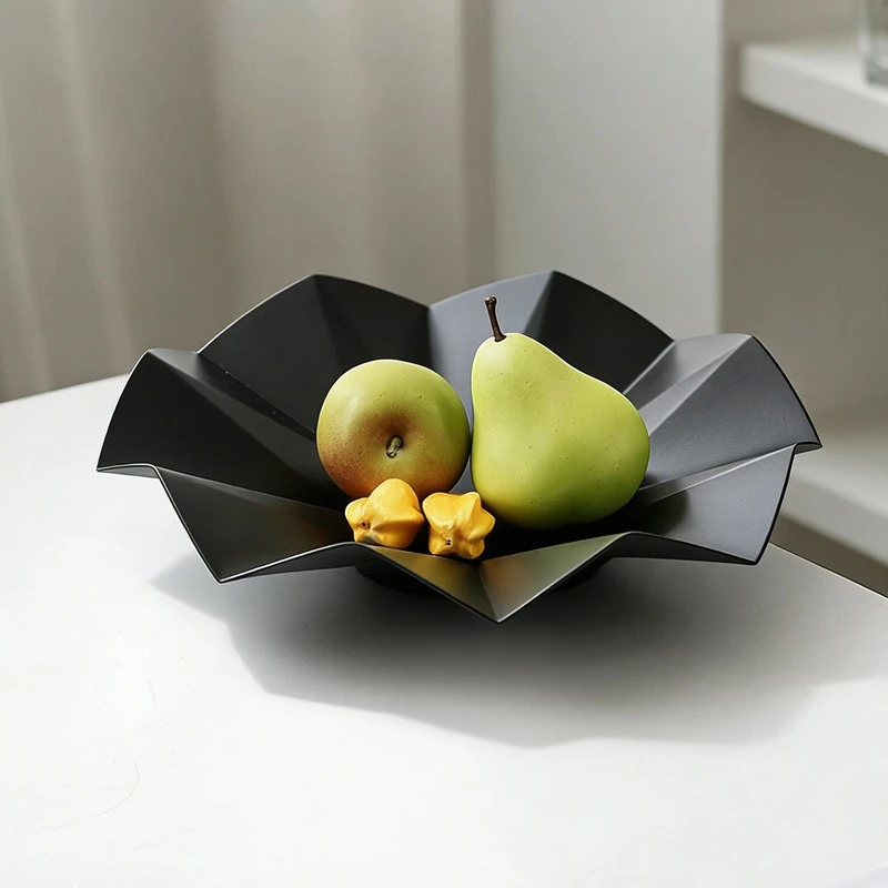 Stainless Steel Metal Fruit Bowl Desktop Decor Minimalist Elegant Fruit Plate Aesthetic Luxury Pretty Snack Tray Home Ornaments