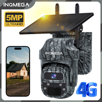 INQMEGA 4G LTE Security Camera Solar, 5MP Outdoor Wireless WiFi Camera CCTV, PTZ Night Vision PIR Human Detection IP66