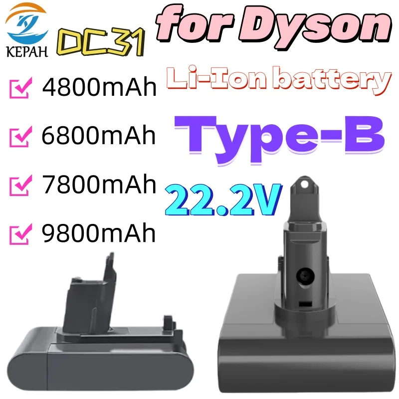 

NEW Replacement 22.2V B 48000mAh DC31 Type-B Battery for Dyson DC31 DC31B DC35 DC44 DC45 Handheld Power Tool Battery