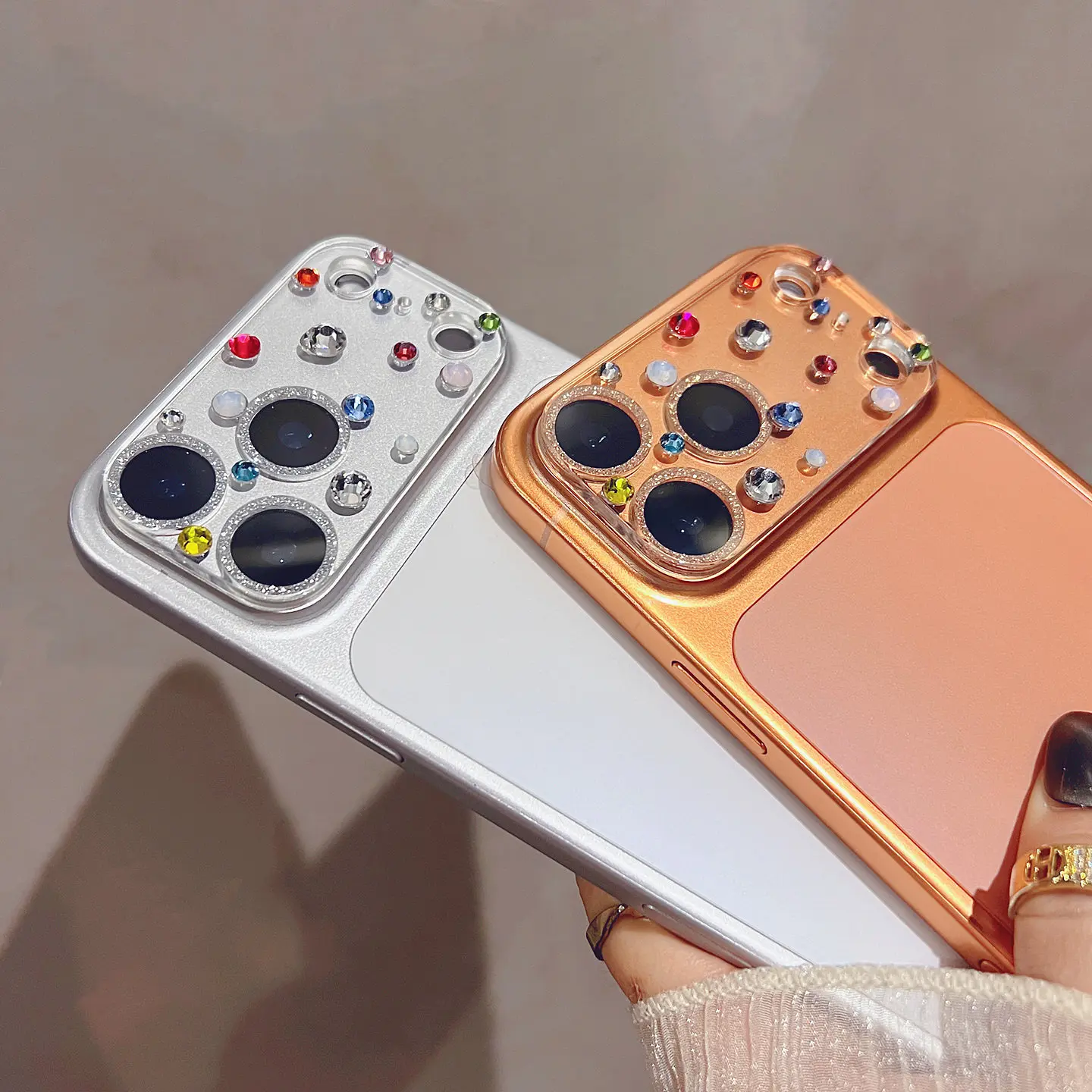 

Korean Cute Glitter Rhinestone Full Camera Shield Protector for 17 Pro Max 17pro Camera Lens Temepred Glass