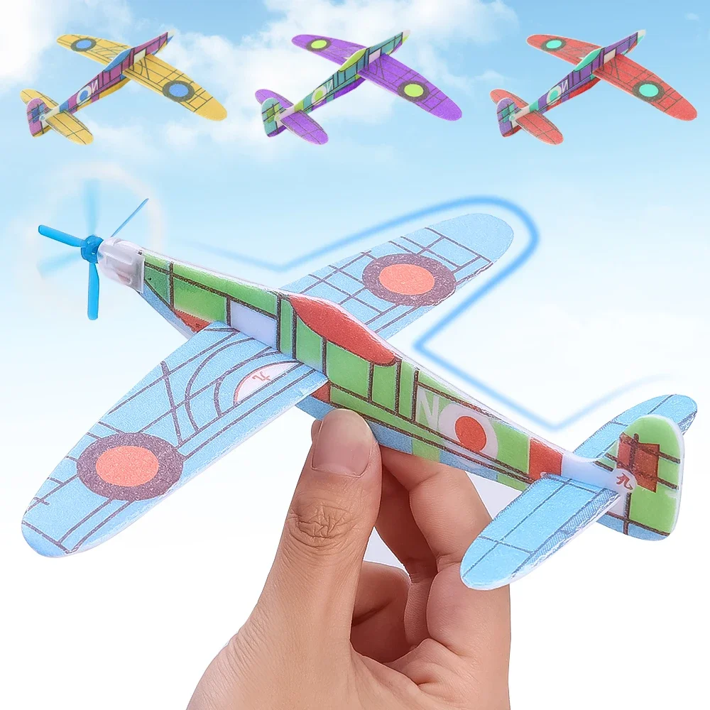 1-5pcs 3D DIY Hand Throw Flying Airplane Toys Glider Planes Foam Aeroplane Children Kids Gift 12cm Handmade Flying Airplane