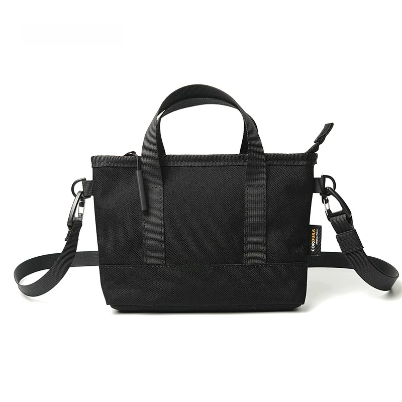 

Casual Sports Nylon Tote Bag Crossbody Phone Bag Lightweight Durable Zipper Closure Pure Color Leisure Handbag