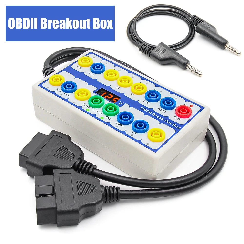 

Диагностический инструмент OBDII Breakout Box: новейшая платформа для тестирования протокола OBD2, детектор и анализатор связи, 16-контактный автомобильный диагностический прибор
