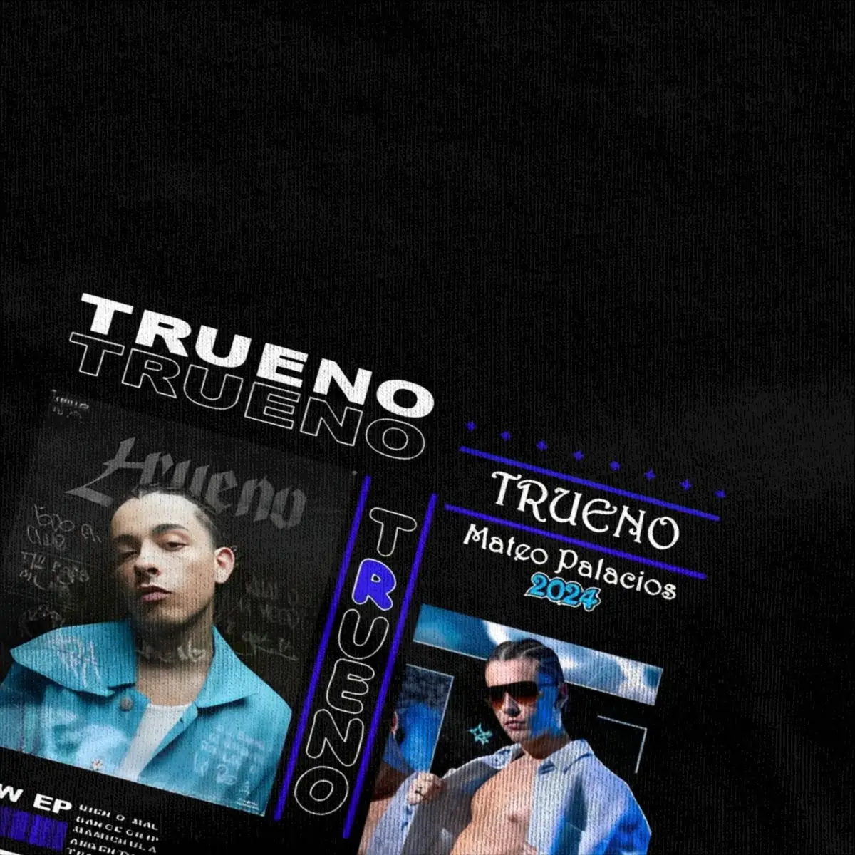 Vintage T-Shirt Music Rapper Trueno Cotton T Shirts Argentine Singer Fashion Tshirt for Men's Summer Y2K Short Sleeve Top Tees