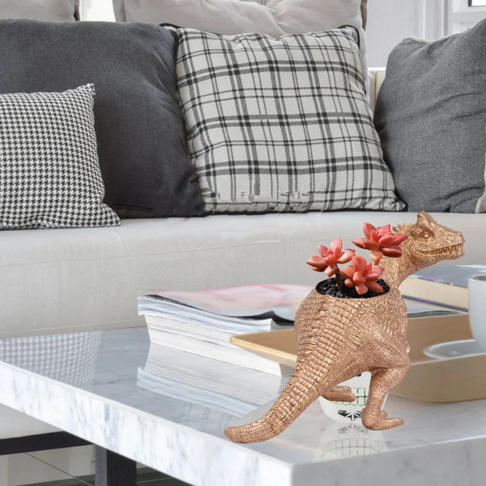 

Resin Flowerpot Dinosaur Modeling Creative Succulent Container High Quality Desktop Plant Pot Small Flowers Decorations