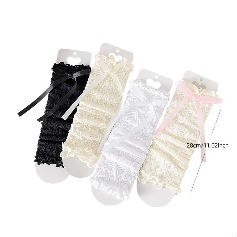 Image 7: A5YC – jambières en dentelle à volants pour filles, chaussettes amples pour robe, couvre-jambes printemps pour enfants