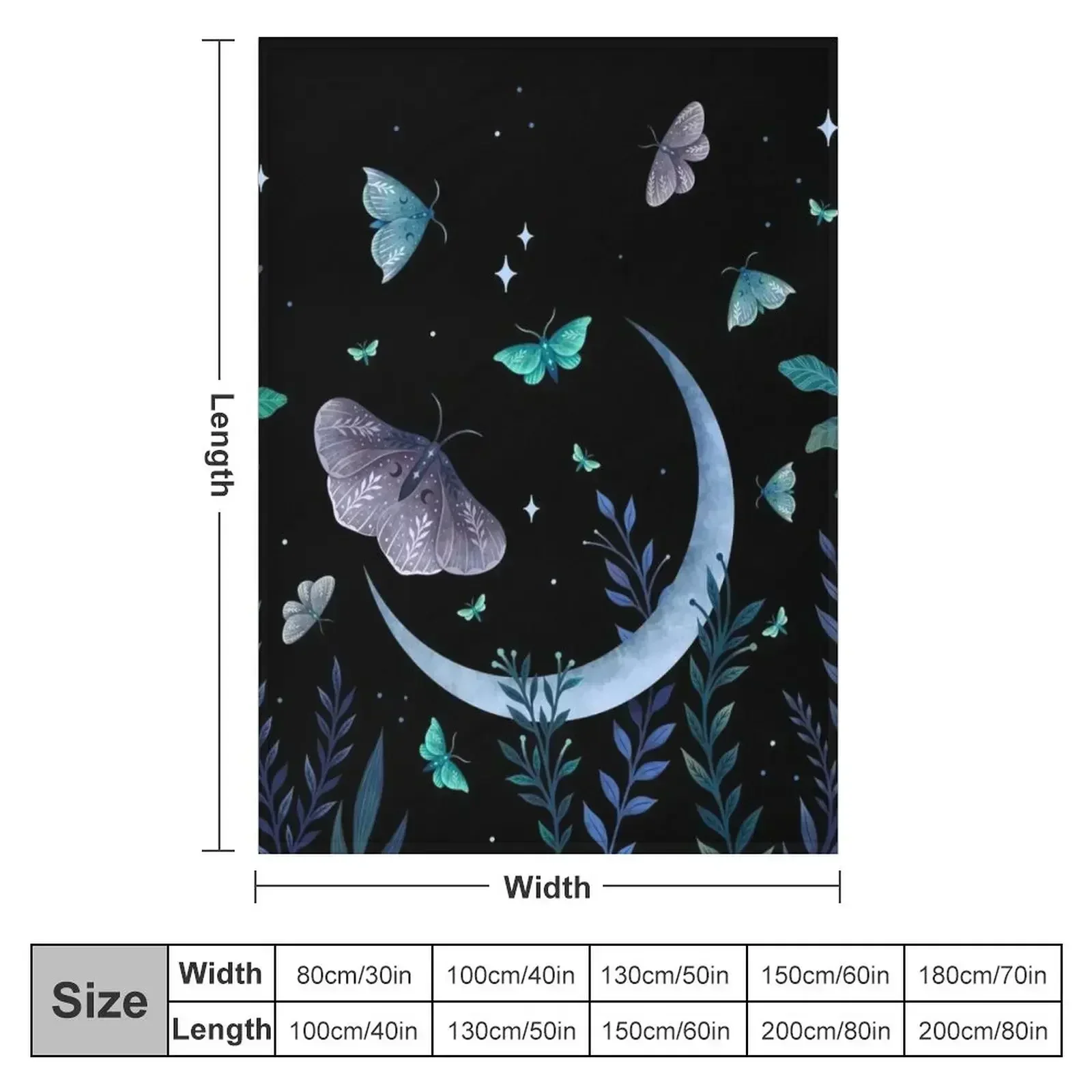 Moth Garden Throw Blanket couch cozy soft plush fuzzy picnic outdoor blanket
