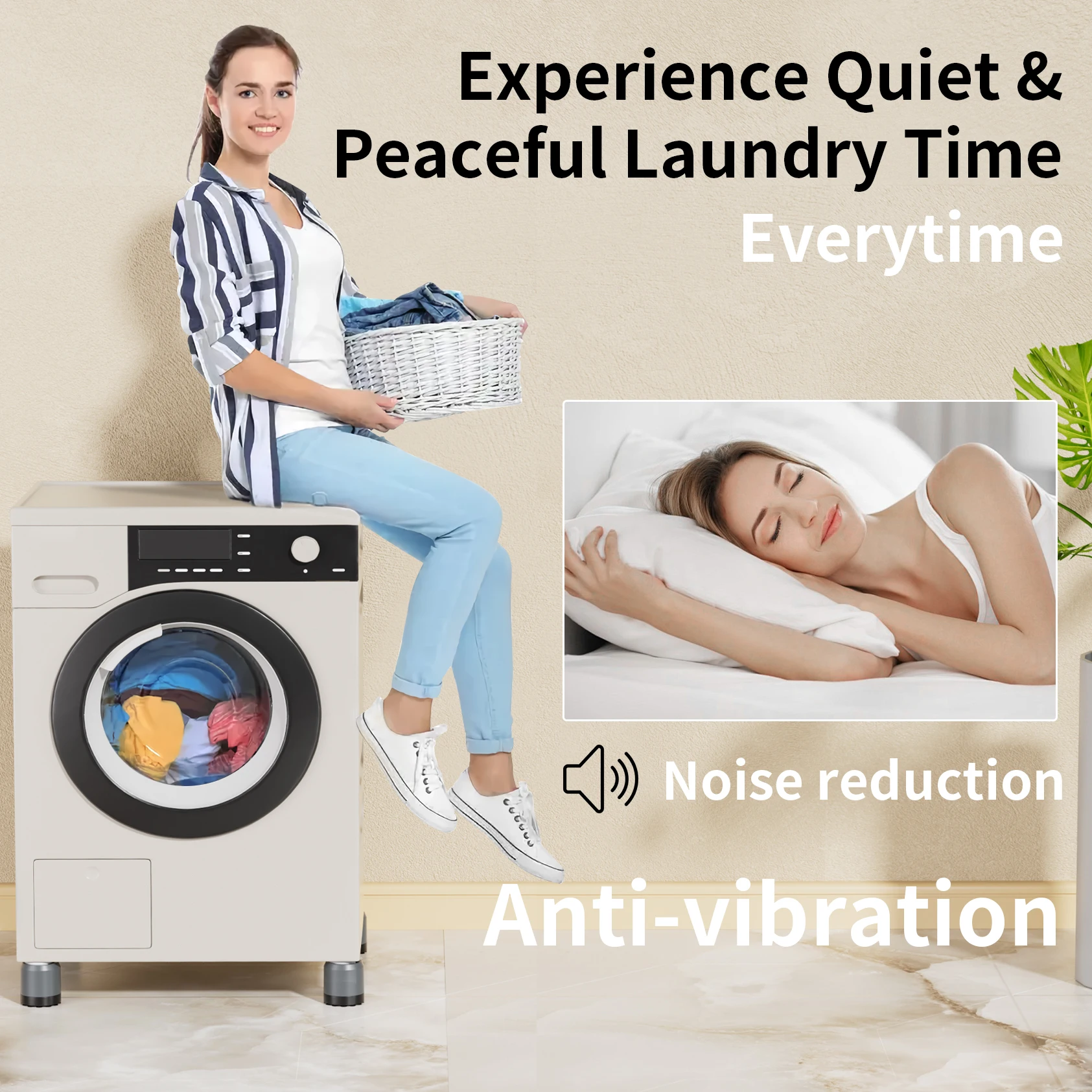 Anti vibrations pads für Waschmaschinen mit starker Adsorption Saugnapf halterung Waschmaschine Waschmaschine angehobener Fuß schützt – Detail 1