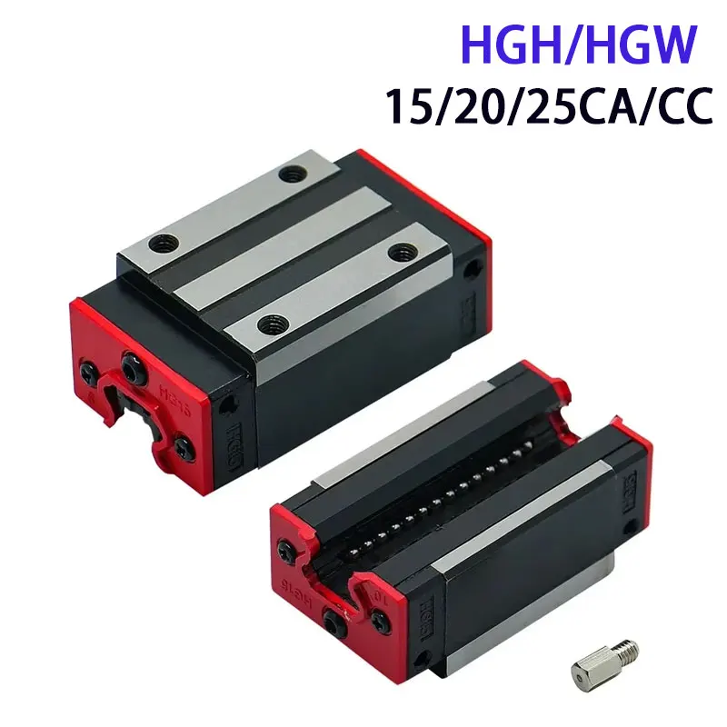 1PCS HGH15CA HGW15CC Linear Guide Block HGR15 Square and Flange Carriages with Grease Nipple Linear Rail Bearing For CNC Router