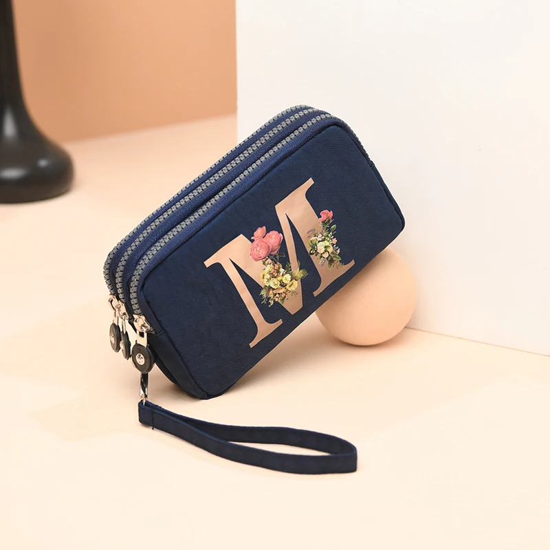 

New men's long wallet, water-washable fabric, multi-layer zipper, multi-hand bag, phone bag, coin purse, fashionable