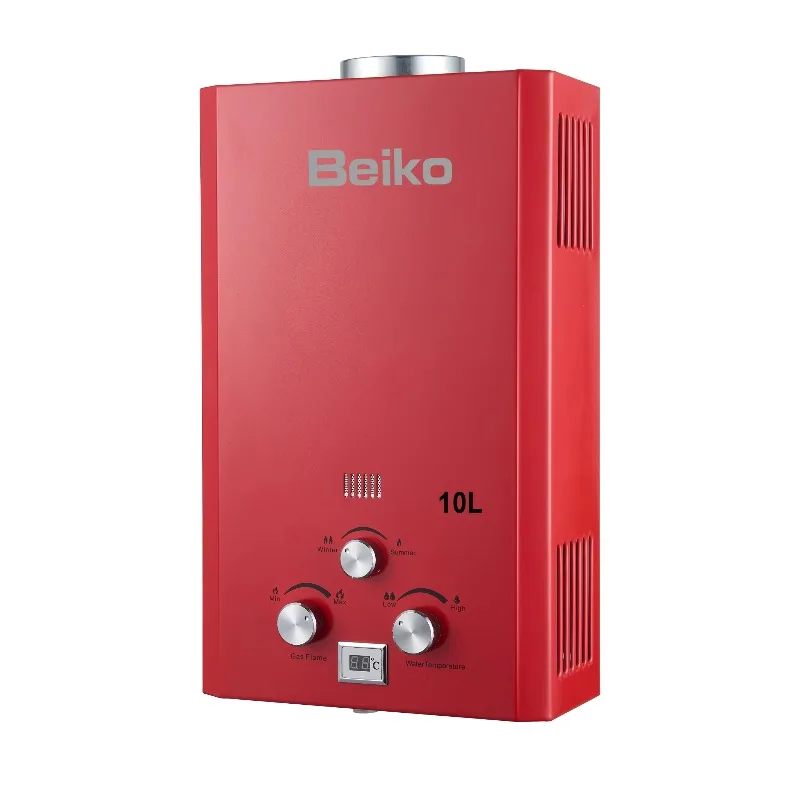 سخان مياه يعمل بالغاز بدون خزان 16L-32L من الدرجة التجارية، نظام تنفيس المداخن مع شاشة LCD وتوافق ثنائي الوقود LPG/NG للكبير #4