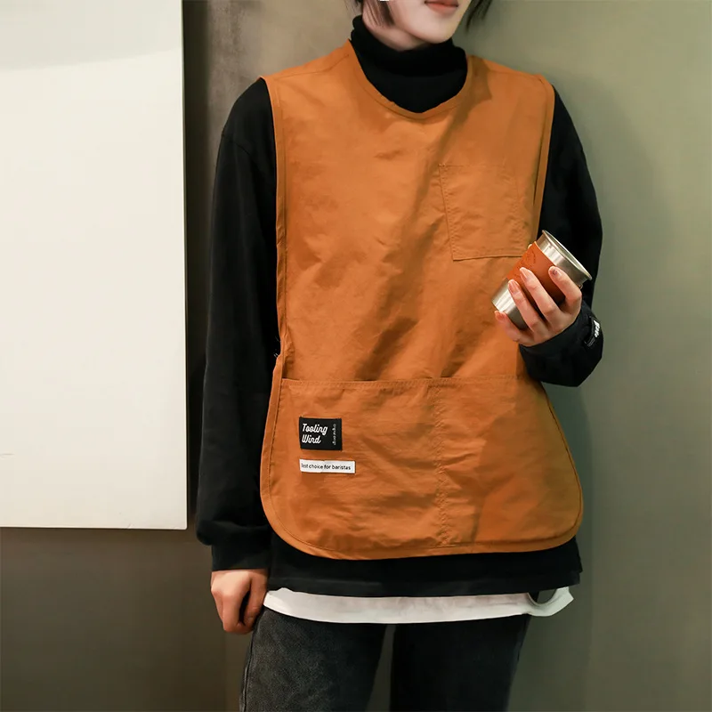 

Сплошной цветной фартук для домашнего хозяйства, нейлоновый водостойкий пятенстойкий жилет в корейском стиле, фартук H1