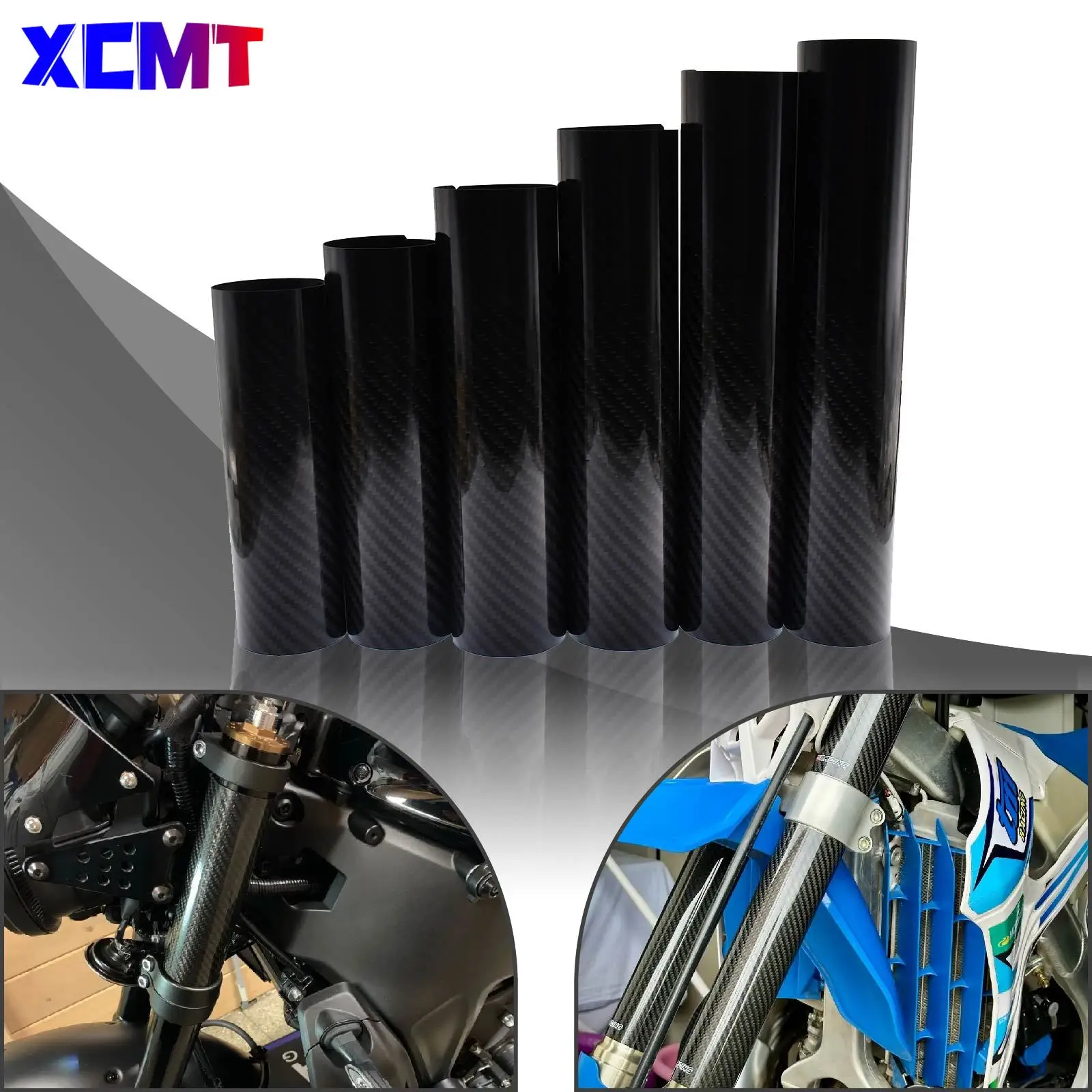 Motorcycle 150-250MM Carbon Fiber Adjustable Front Fork Shock Guard Protector For KTM EXC SX SXF XC XCF XCW 125 250 350 450 530