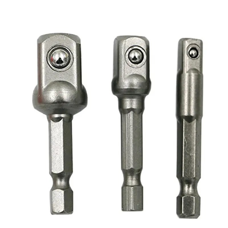 Impacto Broca Extensão Bits, Bar Soquete Adaptador, Hex Haste, Square Head, 1,4, 3,8, 1,2 Tamanho, 3 Pcs