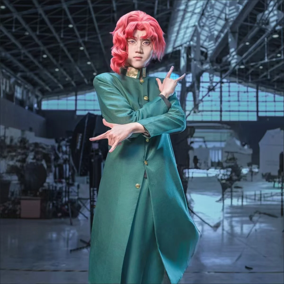 

Anime Cosplay Costume Full Set Inspired by Noriaki Kakyoin Battle Outfit & Daily Wear