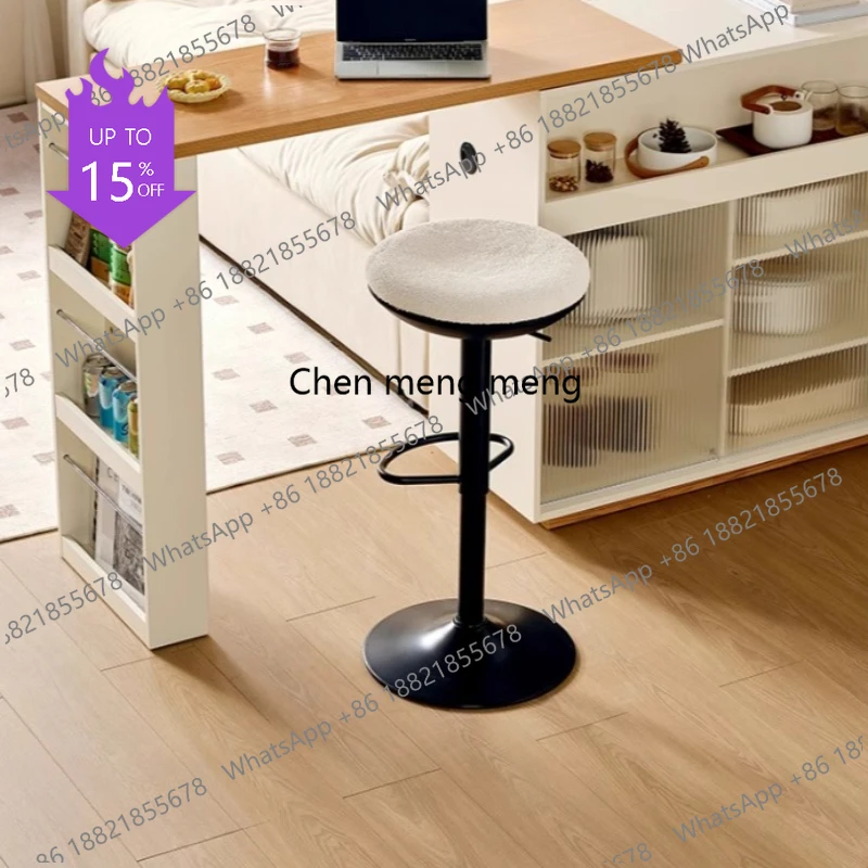 

Барные стулья-трон ss03A кремового цвета, регулируемые, алюминиевые, белые, мягкие, удобные, качающиеся, для столовой, барная мебель