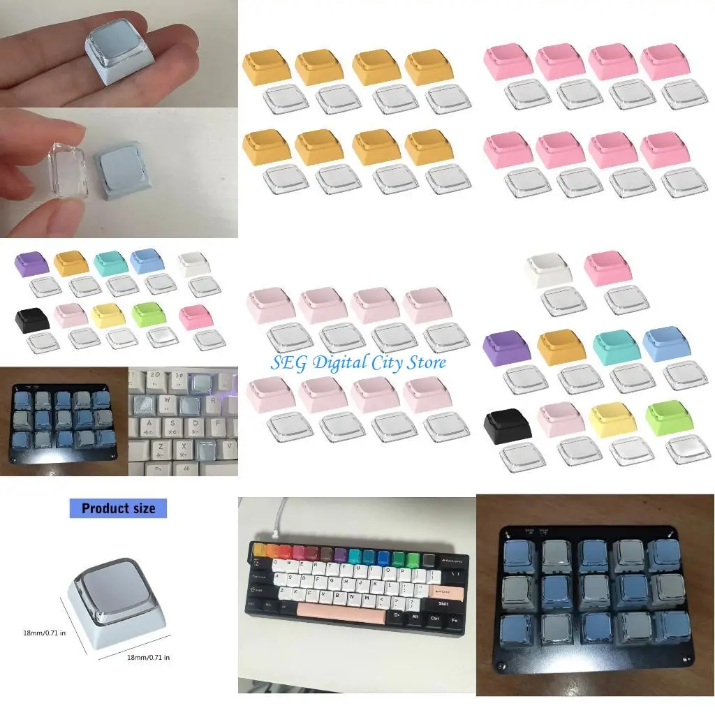 U75B 8pcs XDA Altura PBT+PC KeyCaps para teclados mecánicos Entusiantes y oficina
