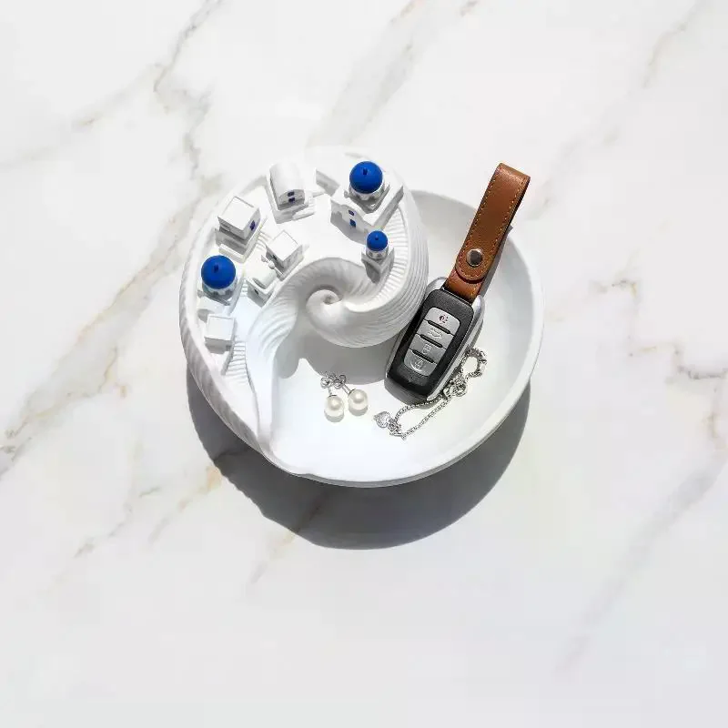 Santorini Coastal Style Conch Shell Storage Box Cute Key: Jewelry Organizer Lovely Home Desktop Decor
