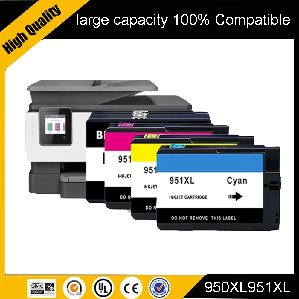 950XL 951XL Ink Cartridge for HP Officejet Pro Full Capacity Dye Ink Compatible with 8100 8600 8610 Series 251dw 276dw