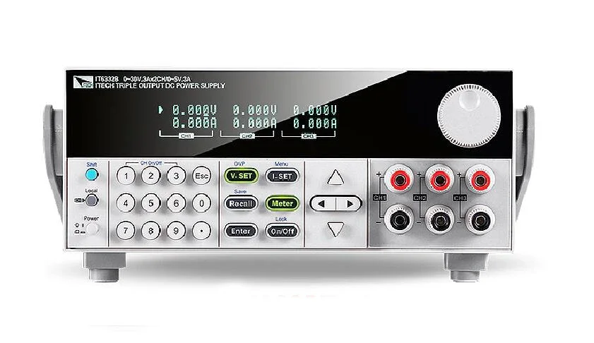 

ITECH IT6332B ПИТАНИЕ ПОСТОЯННОГО ВЫХОДА ПОСТОЯННОГО ТОКА 30 В/6 А/180 Вт*2 канала; 5 В/3 А/15 Вт*1 канала (BUILT-IN RS232/USB/GPIB ИНТЕРФОРМАЦИИ)