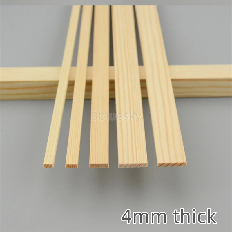 Listones de tiras de madera de pino siberiano personalizados, 4mm de grosor, 4mm a 20mm de ancho, para suelos de paneles de muebles de construcción DIY, 10 piezas