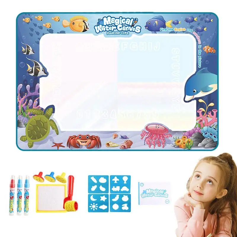 Water Doodle Mat Mess Free Canvas Mat For Kids Canvas Mat For Kids Coloring Doodle Drawing Mat 100 X 80cm For Kids